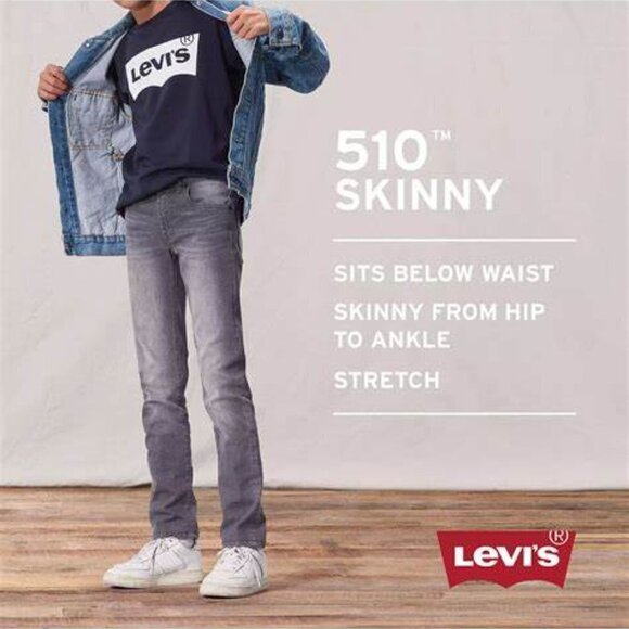 Levi's Boys' 510 Everyday Performance Stretch Skinny Leg Jeans Sz 12 - Picture 3 of 5